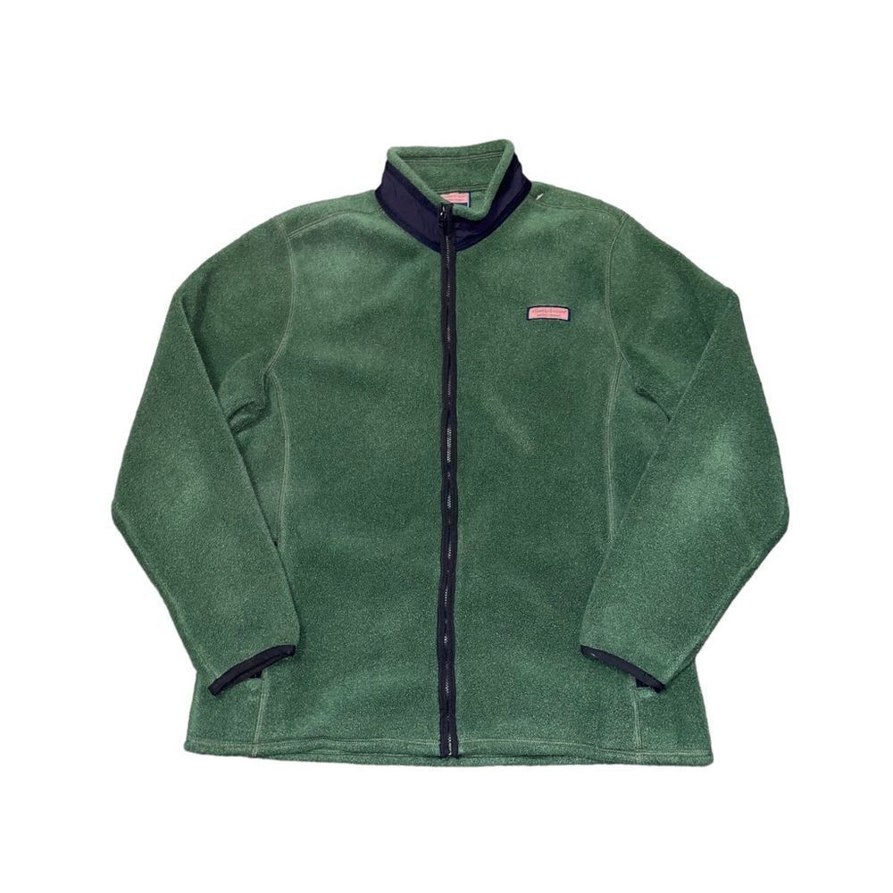 Vineyard Vines Green Fleece Full Zip Coat Jacket Size Large